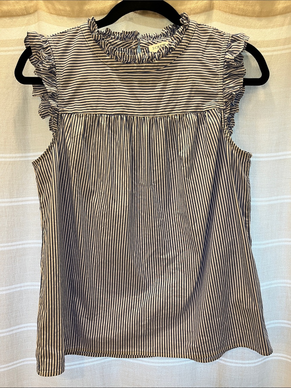 J. Crew Blue and White Striped Sleeveless Top size 6